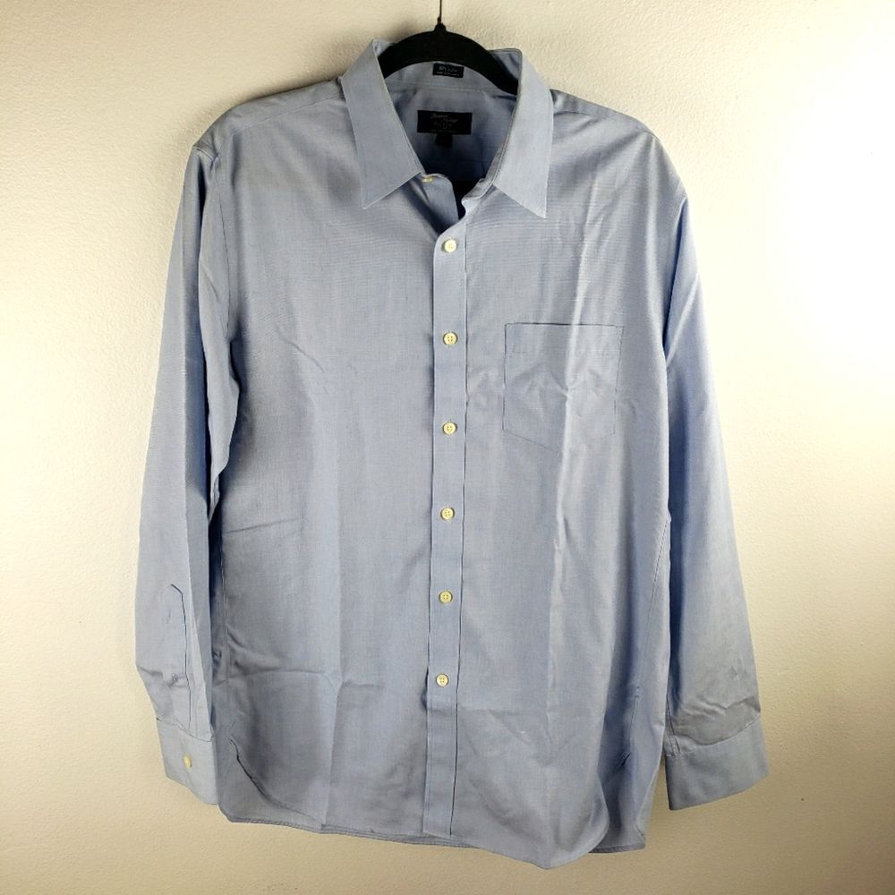 J.Crew Factory Men's 80's 2ply Thomas Shritings Blur Winkle Free Button Down LRG